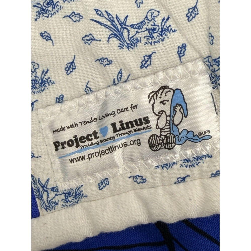 Project Linus Handmade Baby Quilt Blanket Blue Patchwork Dragon 39x39 Snoopy